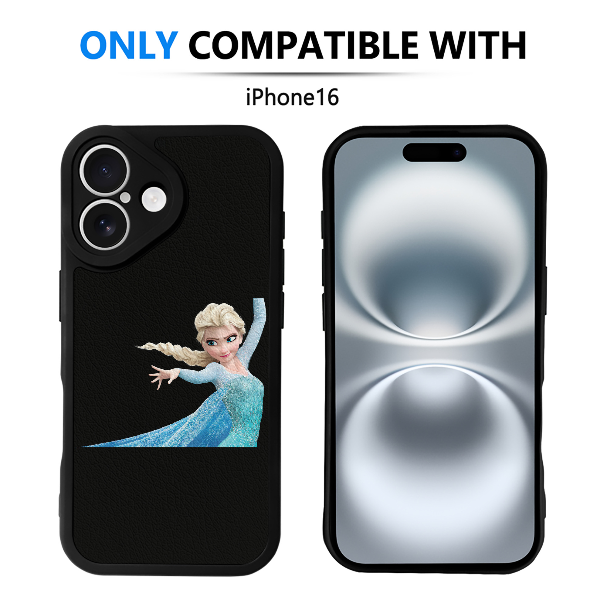 （画像用） アナと雪の女王 アンナ エルサ Frozen Anna Elsa 【iPhone 16シリーズ対応】シリコンスマホケース（レザー調） 材質：シリコン